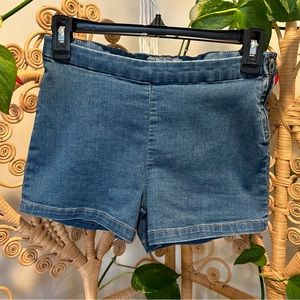 Free People Retro High Waist Side Zip Denim Short Shorts Size 26